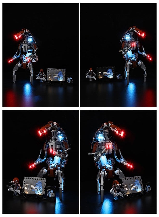 Kyglaring طقم إضاءة LED من Kyglaring متوافق مع مكعبات بناء Lego Droideka 75381، ملحقات إضاءة مطورة لمجموعة نموذج 75381، مصابيح فقط (النموذج غير متضمن)، إصدار حامل - Image 3